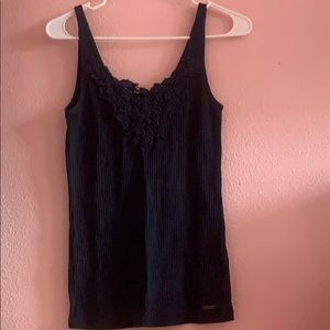 dark blue ribbed tank top